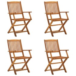 vidaXL Klappbare Gartenstühle 4 Stk. Massivholz Akazie