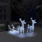 Rentiere & Schlitten Weihnachtsdekoration 160 LEDs 130 cm Acryl Rentiere & Schlitten Weihnachtsdekoration 160 LEDs 130 cm Acryl