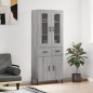 Highboard Grau Sonoma 69,5x34x180 cm Holzwerkstoff Highboard Grau Sonoma 69,5x34x180 cm Holzwerkstoff
