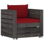 8-tlg. Garten-Lounge-Set mit Kissen Grau Imprägniertes Holz 8-tlg. Garten-Lounge-Set mit Kissen Grau Imprägniertes Holz