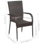 Stapelbare Gartenstühle 4 Stk. Poly Rattan Braun Stapelbare Gartenstühle 4 Stk. Poly Rattan Braun