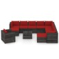 vidaXL 12-tlg. Garten-Lounge-Set mit Kissen Grau Imprägniertes Holz vidaXL 12-tlg. Garten-Lounge-Set mit Kissen Grau Imprägniertes Holz