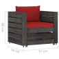 vidaXL 12-tlg. Garten-Lounge-Set mit Kissen Grau Imprägniertes Holz vidaXL 12-tlg. Garten-Lounge-Set mit Kissen Grau Imprägniertes Holz
