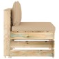 vidaXL Modulares Mittelsofa mit Kissen Grün Imprägniertes Holz vidaXL Modulares Mittelsofa mit Kissen Grün Imprägniertes Holz