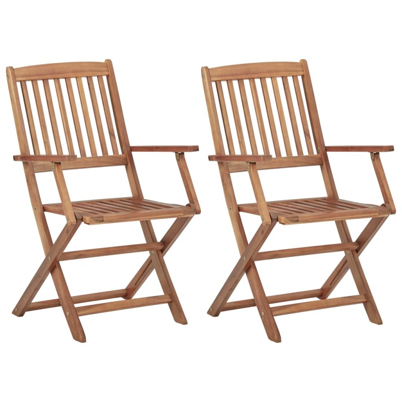Klappbare Gartenstühle 2 Stk. Massivholz Akazie Klappbare Gartenstühle 2 Stk. Massivholz Akazie