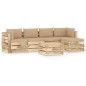6-tlg. Garten-Lounge-Set mit Kissen Grün Imprägniertes Holz 6-tlg. Garten-Lounge-Set mit Kissen Grün Imprägniertes Holz