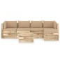 6-tlg. Garten-Lounge-Set mit Kissen Grün Imprägniertes Holz 6-tlg. Garten-Lounge-Set mit Kissen Grün Imprägniertes Holz