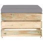 Modulare Ottomane mit Kissen Grün Imprägniertes Holz Modulare Ottomane mit Kissen Grün Imprägniertes Holz