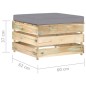 Modulare Ottomane mit Kissen Grün Imprägniertes Holz Modulare Ottomane mit Kissen Grün Imprägniertes Holz