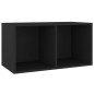 Schallplatten-Aufbewahrungsbox Schwarz 71x34x36cm Holzwerkstoff Schallplatten-Aufbewahrungsbox Schwarz 71x34x36cm Holzwerkstoff