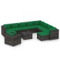 12-tlg. Garten-Lounge-Set mit Kissen Grau Imprägniertes Holz 12-tlg. Garten-Lounge-Set mit Kissen Grau Imprägniertes Holz
