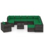 12-tlg. Garten-Lounge-Set mit Kissen Grau Imprägniertes Holz 12-tlg. Garten-Lounge-Set mit Kissen Grau Imprägniertes Holz