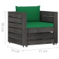 12-tlg. Garten-Lounge-Set mit Kissen Grau Imprägniertes Holz 12-tlg. Garten-Lounge-Set mit Kissen Grau Imprägniertes Holz