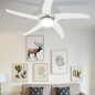 Dekorativer Deckenventilator mit Leuchtmittel 128 cm Weiß Dekorativer Deckenventilator mit Leuchtmittel 128 cm Weiß