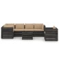 vidaXL 7-tlg. Garten-Lounge-Set mit Kissen Grau Imprägniertes Holz vidaXL 7-tlg. Garten-Lounge-Set mit Kissen Grau Imprägniertes Holz