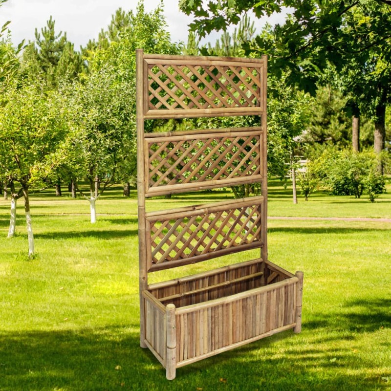 Garten-Hochbeet mit Spalier Bambus 70 cm Garten-Hochbeet mit Spalier Bambus 70 cm