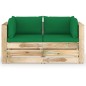 2-Sitzer Outdoor-Sofa mit Kissen Grün Imprägniertes Holz 2-Sitzer Outdoor-Sofa mit Kissen Grün Imprägniertes Holz