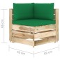 2-Sitzer Outdoor-Sofa mit Kissen Grün Imprägniertes Holz 2-Sitzer Outdoor-Sofa mit Kissen Grün Imprägniertes Holz