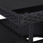 Garten-Esstisch Schwarz Poly Rattan und Glas Garten-Esstisch Schwarz Poly Rattan und Glas