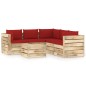 6-tlg. Garten-Lounge-Set mit Kissen Grün Imprägniertes Holz 6-tlg. Garten-Lounge-Set mit Kissen Grün Imprägniertes Holz