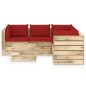 6-tlg. Garten-Lounge-Set mit Kissen Grün Imprägniertes Holz 6-tlg. Garten-Lounge-Set mit Kissen Grün Imprägniertes Holz