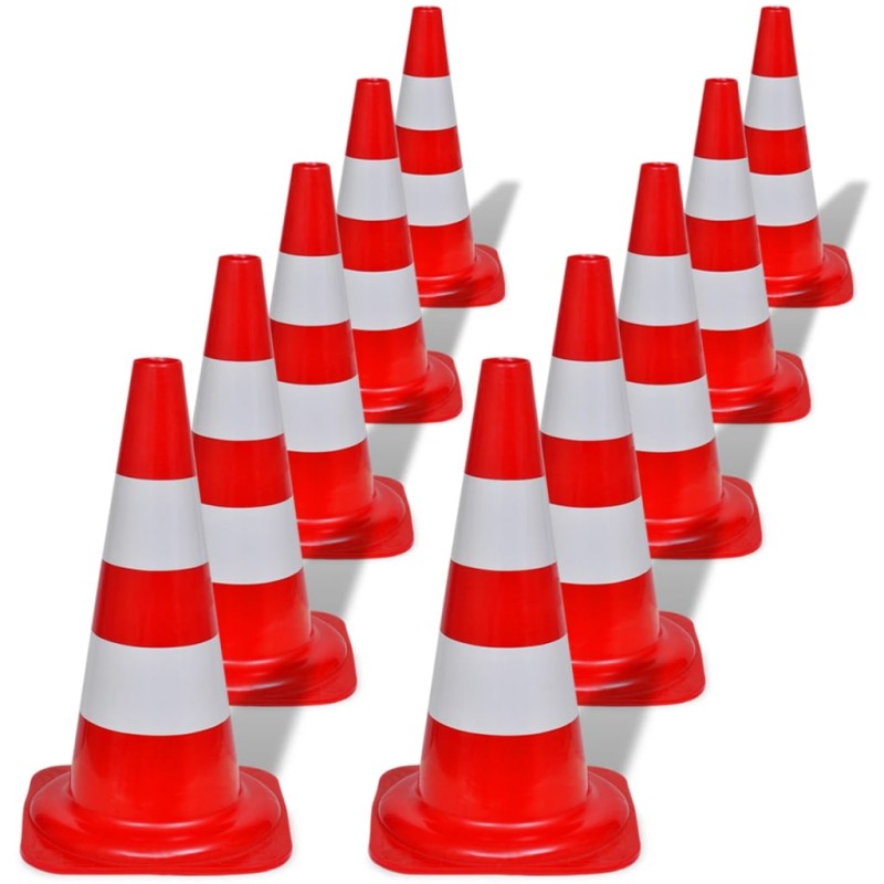 vidaXL Verkehrskegel 10 Stk. Reflektierend Rot und Weiß 50 cm vidaXL Verkehrskegel 10 Stk. Reflektierend Rot und Weiß 50 cm