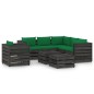 vidaXL 8-tlg. Garten-Lounge-Set mit Kissen Grau Imprägniertes Holz vidaXL 8-tlg. Garten-Lounge-Set mit Kissen Grau Imprägniertes Holz