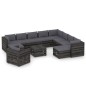12-tlg. Garten-Lounge-Set mit Kissen Grau Imprägniertes Holz 12-tlg. Garten-Lounge-Set mit Kissen Grau Imprägniertes Holz