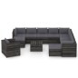 12-tlg. Garten-Lounge-Set mit Kissen Grau Imprägniertes Holz 12-tlg. Garten-Lounge-Set mit Kissen Grau Imprägniertes Holz