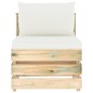 Modulares Mittelsofa mit Kissen Grün Imprägniertes Holz Modulares Mittelsofa mit Kissen Grün Imprägniertes Holz
