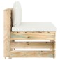 Modulares Mittelsofa mit Kissen Grün Imprägniertes Holz Modulares Mittelsofa mit Kissen Grün Imprägniertes Holz