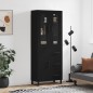 Highboard Schwarz 69,5x34x180 cm Holzwerkstoff Highboard Schwarz 69,5x34x180 cm Holzwerkstoff