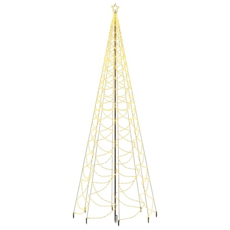 LED-Weihnachtsbaum mit Metallstange 1400 LEDs Warmweiß 5 m