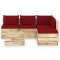 6-tlg. Garten-Lounge-Set mit Kissen Grün Imprägniertes Holz 6-tlg. Garten-Lounge-Set mit Kissen Grün Imprägniertes Holz