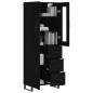 Highboard Schwarz 69,5x34x180 cm Holzwerkstoff Highboard Schwarz 69,5x34x180 cm Holzwerkstoff
