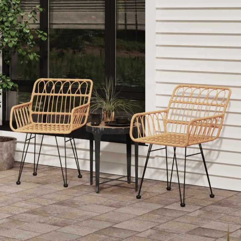 vidaXL Gartenstühle 2 Stk. mit Armlehnen 56x64x80 cm PE-Rattan vidaXL Gartenstühle 2 Stk. mit Armlehnen 56x64x80 cm PE-Rattan