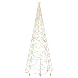 LED-Weihnachtsbaum mit Metallstange 1400 LEDs Mehrfarbig 5 m