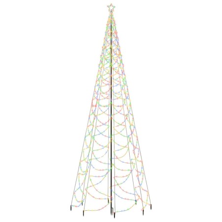 LED-Weihnachtsbaum mit Metallstange 1400 LEDs Mehrfarbig 5 m