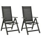 Klappbare Gartenstühle 2 Stk. Textilene und Aluminium Schwarz Klappbare Gartenstühle 2 Stk. Textilene und Aluminium Schwarz