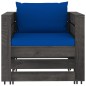 7-tlg. Garten-Lounge-Set mit Kissen Grau Imprägniertes Holz 7-tlg. Garten-Lounge-Set mit Kissen Grau Imprägniertes Holz