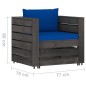 7-tlg. Garten-Lounge-Set mit Kissen Grau Imprägniertes Holz 7-tlg. Garten-Lounge-Set mit Kissen Grau Imprägniertes Holz