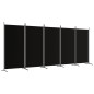 5-tlg. Paravent Schwarz 433x180 cm Stoff 5-tlg. Paravent Schwarz 433x180 cm Stoff