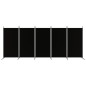 5-tlg. Paravent Schwarz 433x180 cm Stoff 5-tlg. Paravent Schwarz 433x180 cm Stoff