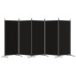 5-tlg. Paravent Schwarz 433x180 cm Stoff 5-tlg. Paravent Schwarz 433x180 cm Stoff