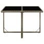 vidaXL Gartentisch Grau 109x107x74 cm Poly Rattan und Glas vidaXL Gartentisch Grau 109x107x74 cm Poly Rattan und Glas