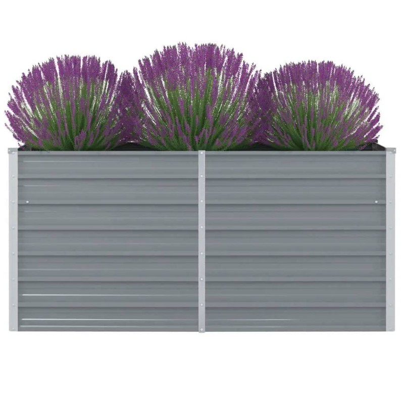 Hochbeet 160 x 80 x 77 cm Verzinkter Stahl Grau Hochbeet 160 x 80 x 77 cm Verzinkter Stahl Grau