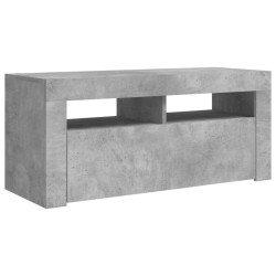 vidaXL TV-Schrank mit LED-Leuchten Betongrau 90x35x40 cm