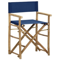 vidaXL Klappbare Regiestühle 2 Stk. Blau Bambus und Stoff
