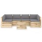 7-tlg. Garten-Lounge-Set mit Kissen Grün Imprägniertes Holz 7-tlg. Garten-Lounge-Set mit Kissen Grün Imprägniertes Holz