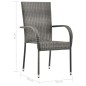 Gartenstühle Stapelbar 2 Stk. Grau Poly Rattan Gartenstühle Stapelbar 2 Stk. Grau Poly Rattan